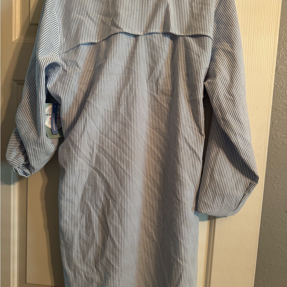 Magellan Blue Striped Shirt Dress - Picture 2 of 4